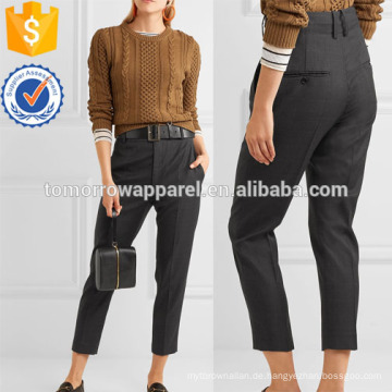 Tonal-graue Wolle Tapered Hose? Herstellung Großhandel Mode Frauen Bekleidung (TA3038P)